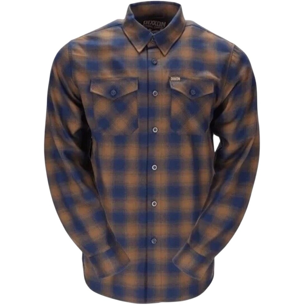 DIXXON The Eddie Blue and Brown Casual Button Down Flannel Shirt Men’s 2X EUC